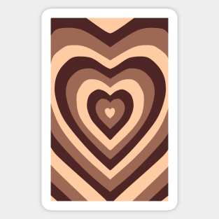 Y2k brown latte heart vintage design Sticker